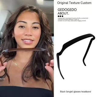 Novos Óculos De Sol Argola De Cabelo Feminino Pressão Pacote Alta Headtop Lente De Tinta Quadrada Grampo Acessórios De C