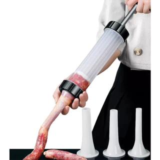 Embutidora Ensacador De Linguiça Salame Com 3 Funis + Brinde