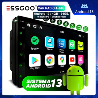 （Envio de São Paulo）ESSGOO 9 polegada Android Carplay 2 Din MP5 Carro Player GPS/ Bluetooth/FM／rádio do carro