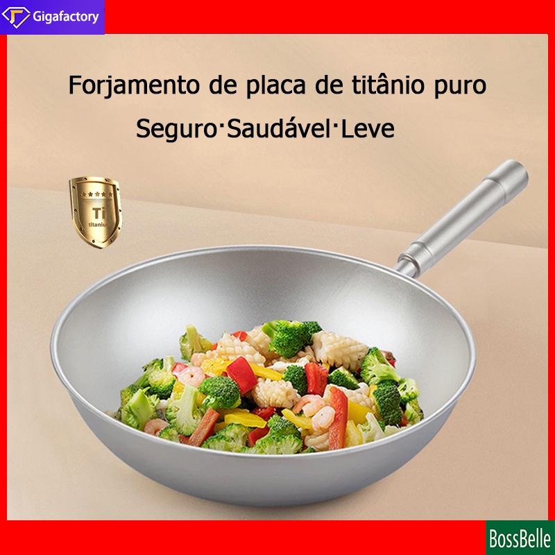 Bossbelle-frigideira wok de titânio puro panela de leite panela de sopa ...