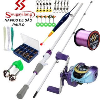 Sougayilang 2 Seções Conjunto De Carretel De Vara De Pesca De Carbono Arremesso 7.2 : 1 Relação De Engrenagem (1.8 M)