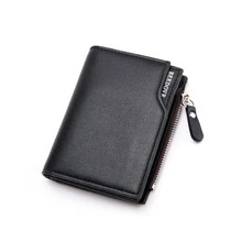 Bolsa masculina de couro com zíper novo estilo