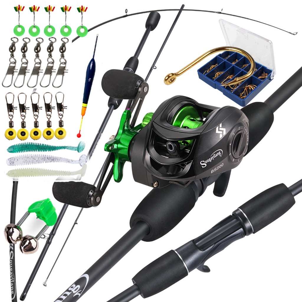 Haste De Parafuso Com Sougayilang Cartrile 1.8M Peel Rod Carretel Lure Kit Completo 7.2 : 1 Arraste Máximo 15KG