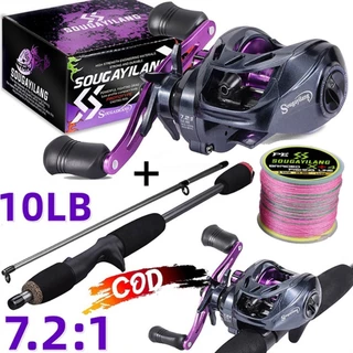 Sougayilang Conjunto Completo De Vara De Pesca  De Baixo De 1.8 M/5.9 Pés Carretel Multicolorido Resistência Máxima De