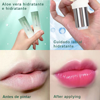 Aloe batom labial hidratante, de longa duração, reflexivo e anti rachaduras em Oferta na Shopee