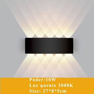 Arandela de Parede Luminaria Meia Lua 10 Facho Cor Preta Led bivolt