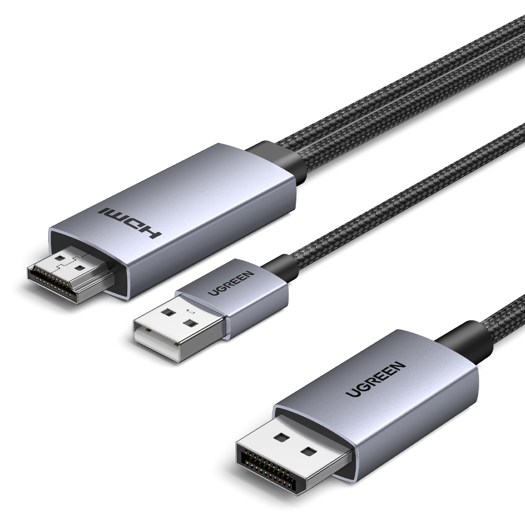 Cabo UGREEN HDMI Para DisplayPort 2m 4K 60Hz 1440P 144/120Hz 1080P 240Hz Adaptador DP HDR