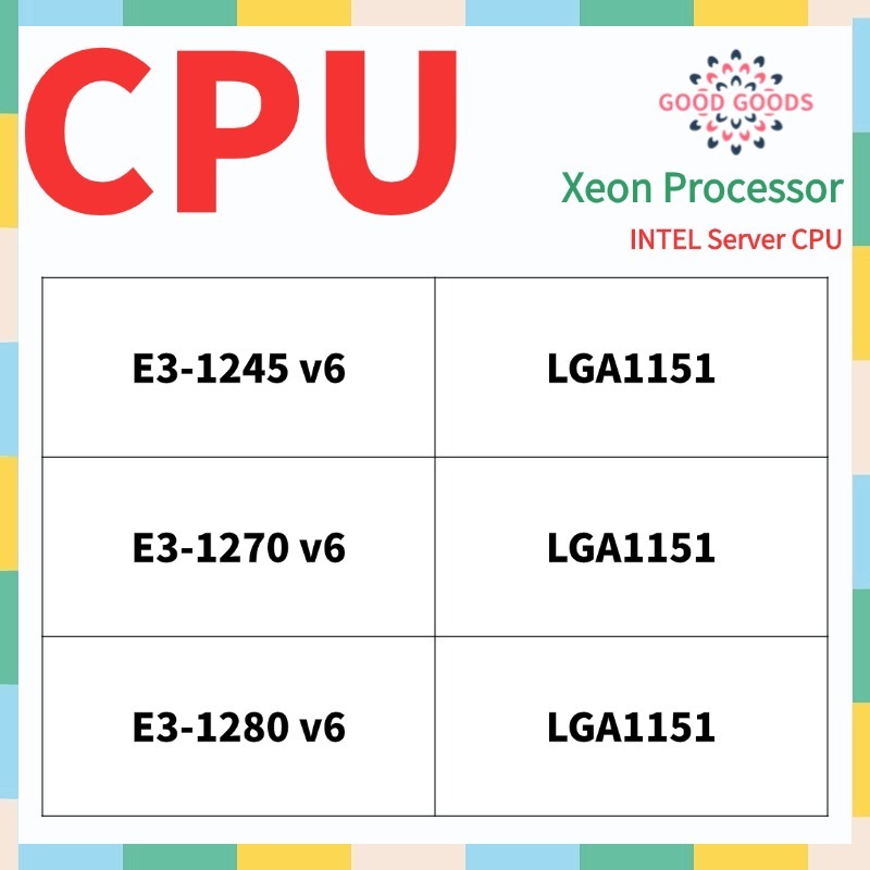 E3-1245 v6 E3-1270 1280 v6 INTEL Xeon Processador Servidor CPU LGA1151 ...