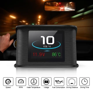 Head up Display P10 GPS OBD2 HUD Car Computer Velocímetro Tensão Consumo de Combustível Medidor de Temperatura Sistema