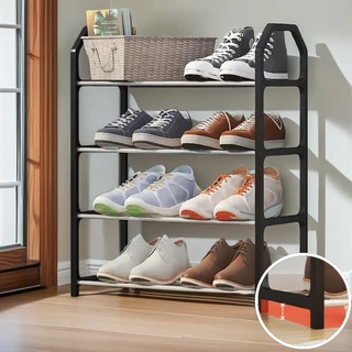 Armário De Sapatos 4 Camadas Contém 8 Pares Adultos Em Aço Inoxidável Para Armazenamento De Tênis