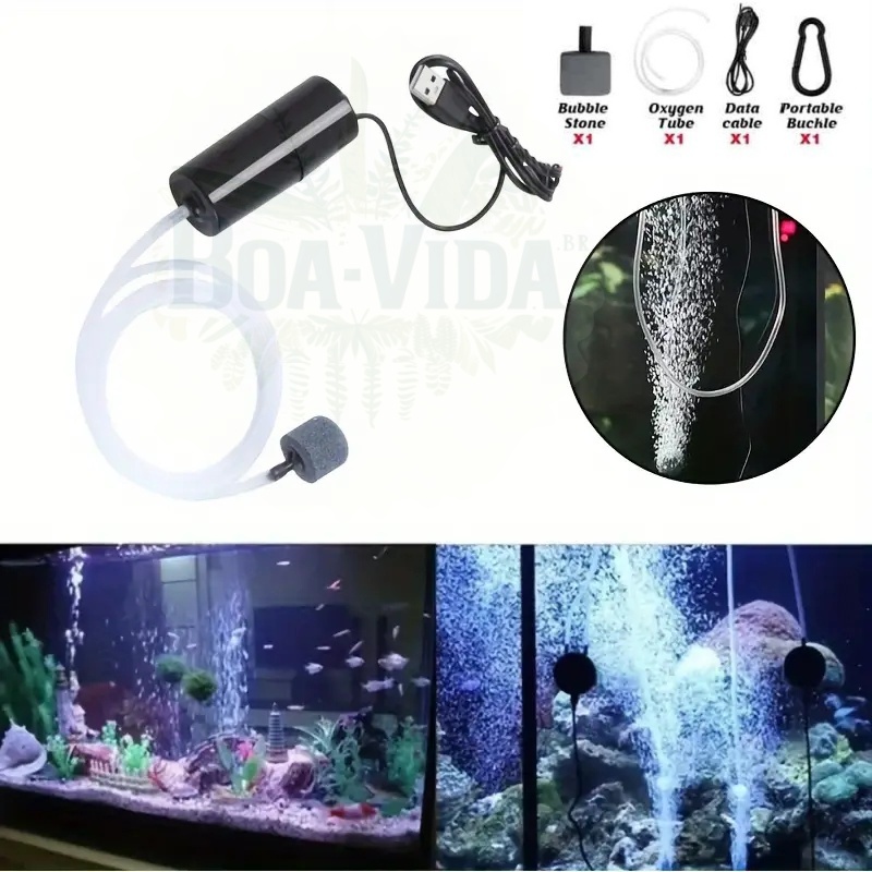 Bomba De Oxigênio USB Portátil Tanque Peixes Silencioso/Mini Bomba De Aerador