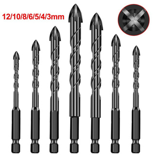 Kit 7 Brocas de carboneto Triangular Titânio Profissionais 3-12mm Para Fura Tudo