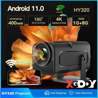 XGODY 4K Nativo 1080P Android 11 Projetor 400ANSI Duplo Wifi6 BT Cinema Portátil Home Theater Atualizado HY320 Magcubic