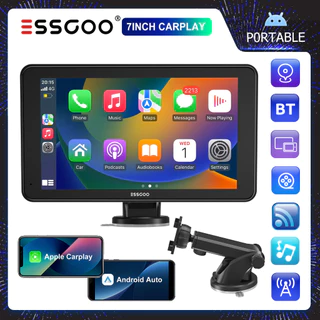 ESSGOO Android Auto 7 Polegadas Portátil Android Carplay Rádio Carro FHD IPS Tela De Toque Espelho Link Bluetooth FM