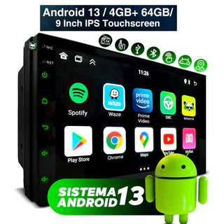 ESSGOO 9 Polegadas 2 Din Carplay 2 + 32 Gb/4 + 64 android 13 MP5 Touch Screen Com WIFI/BT Suporte Para iphone/Telefone (