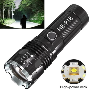 Lanterna Tática Laser Branco Alta Potência 4500mAh Zoom Telescópico 3km Ultra-Longo Alcance