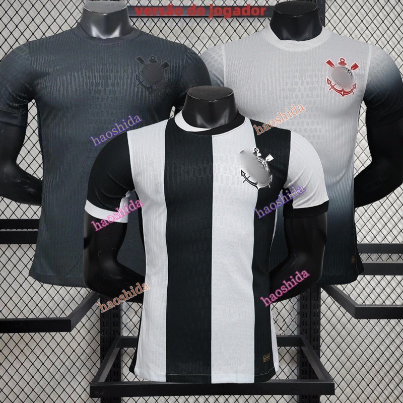 S-4GG Preta Branco Camisa Masculina 24/25 KLdas Futebol versão do jogador