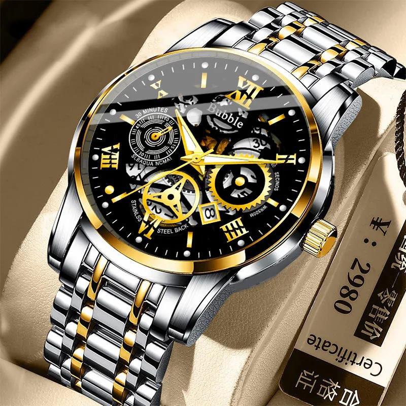 Relógios Masculinos De Luxo Oco-Para Fora Negócios Quartzo Wriatwatch ...