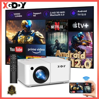 XGODY X2 Projetor HD Android 12 Suporte LCD 4K Dual WIFI Bluetooth Netflix Youtube De Entretenimento Doméstico Magcubic