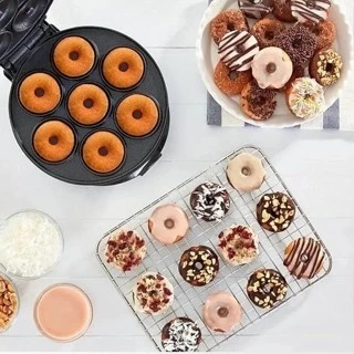 Mini máquina de café da manhã para fazer Donuts, capacidade 7 elétrica 110V portátil