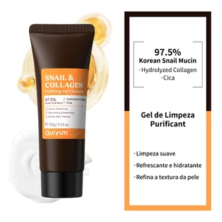QUIYUM Gel Purificante De Caracol E Colágeno 100g Refrescante Hidratante Refina A Textura Da Pele Limpeza Suave em Oferta na Shopee