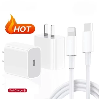 Carregador PD 20W USB-C Com Cabo De 1M Para 8G X/XS 11 12 13 US Plug Charger Adaptador Inteligente