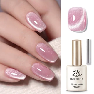 BORN PRETTY Rosa Olhos De Gato Gel Magnético Esmalte Nude Cor Prata Brilhante UV Semi Permanente 15ml