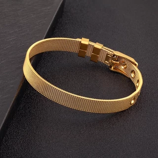 (M901) Moda Preto Ouro Aço Inoxidável Pulseira De Couro Masculino Acessórios De Aniversário Jóias Presente