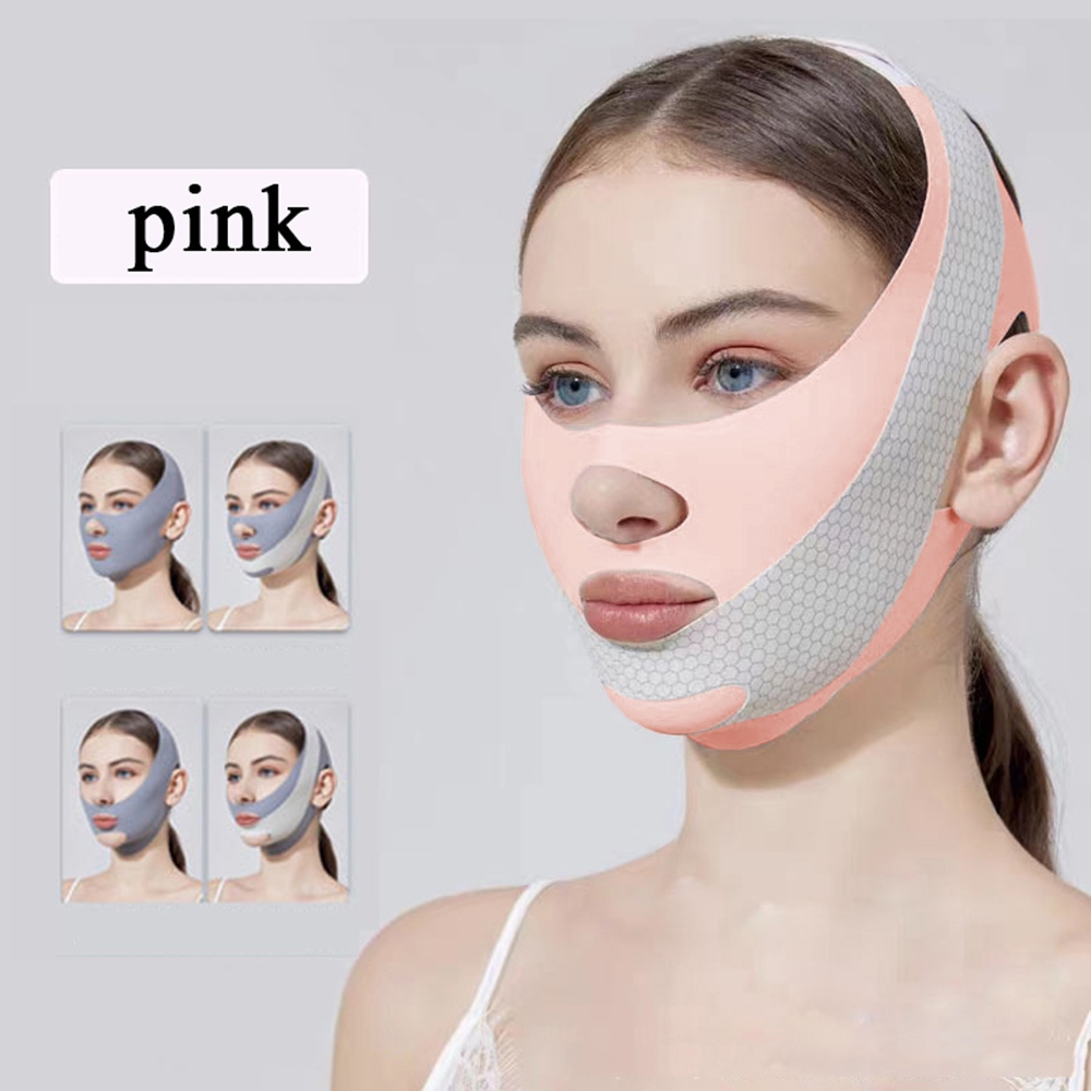パック・フェイスマスク Shrink V line lifting shaper Lifting Mask Chin Cheek V-Line Bandage Respirable Reusable Anti