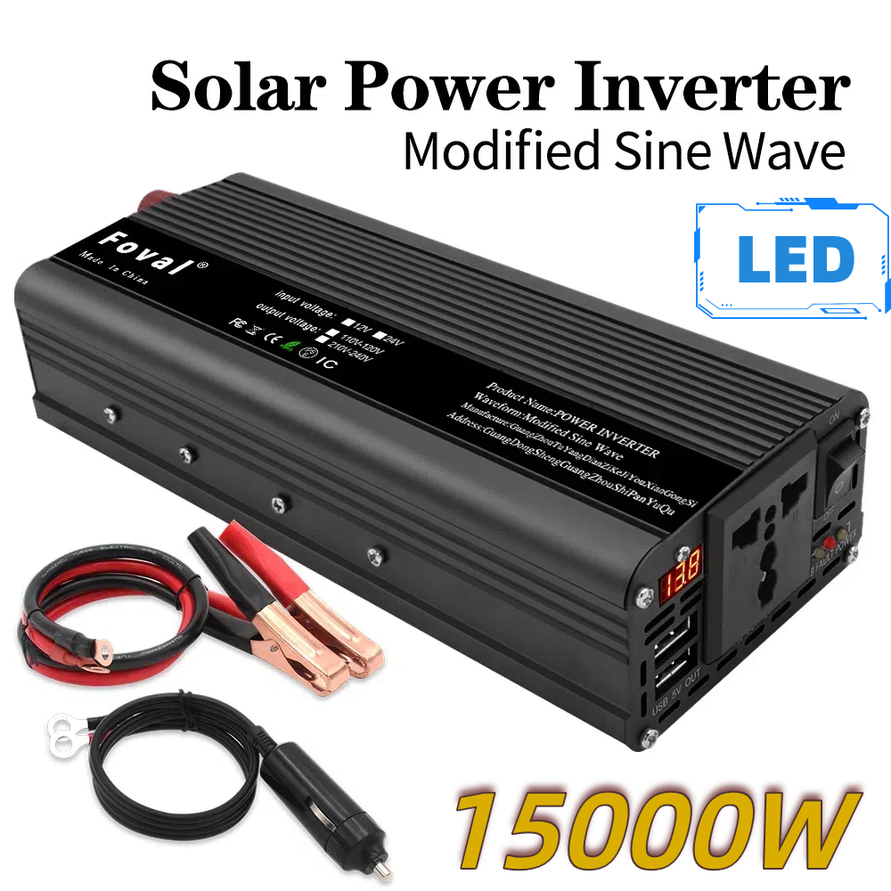 15000W LED Inversor De Energia 60HZ DC 12V Para AC 220V-240V Com ...