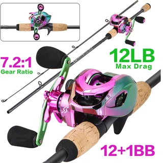 Sougayilang Conjunto De Vara De Pesca E Carretel De Madeira De 1.8 M 18 + 1BB Portátil Ao Ar Livre Equipamento Completo