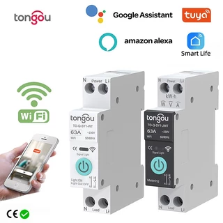 Tuya Disjuntor Inteligente Interruptor De Circuito WiFi 63A/40A Trilho Din Relé De Controle Remoto Sem Fio Com Medidor