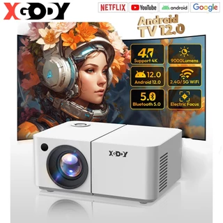 Projetor XGODY X2 4K Android 12.0 1080P Netflix/YouTube WIFI 6 De Home Theater Externo