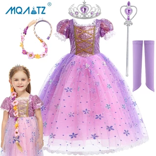 MQATZ Kids Cosplay Vestidos Para Meninas De Festa Manga Curta 2-10 Anos SMR031