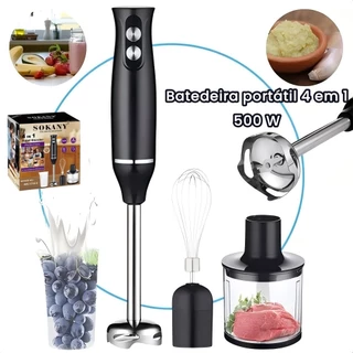 Mixer Vertical Turbo Whey Bebida Gelada 4 Em 1 500w 220v Preto Moedor mixer de mão