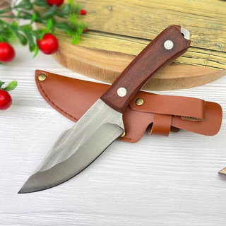 Mini Faca churrasco Artesanal Personalizada Afiada aço inox cirúrgico Cozinha com bainha em couro legítimo