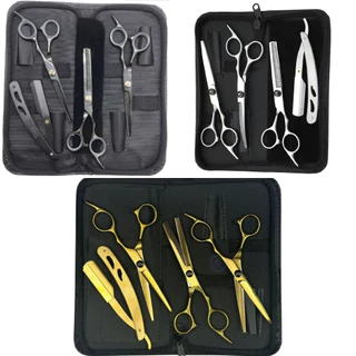 Kit 3 Tesoura de barbear profissional Tesoura de rosqueamento adequada para cabeleireiro/barbeiro