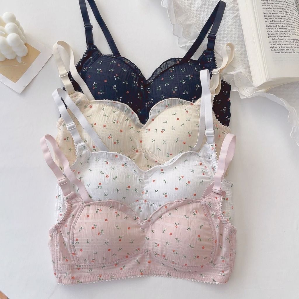 Lingerie Floral Retrô Sutiã Fino De Estudante Sem Aetherless Para Seios ...