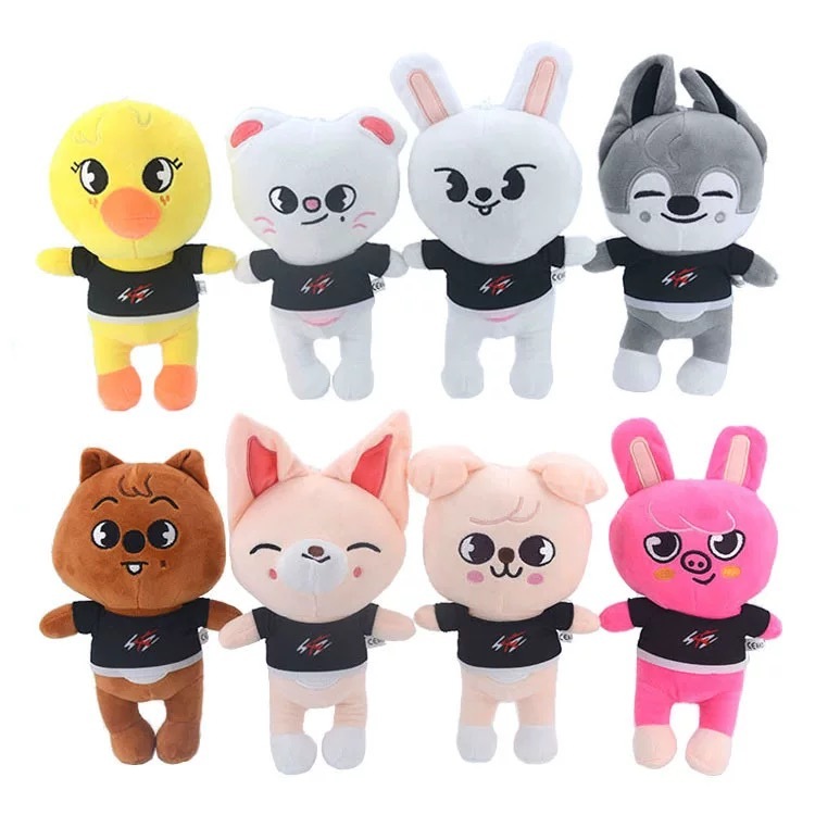 8Peças/Set KPOP Stray Kids Pelucia Kit Skzoo Leebit Hyunjin Boneca