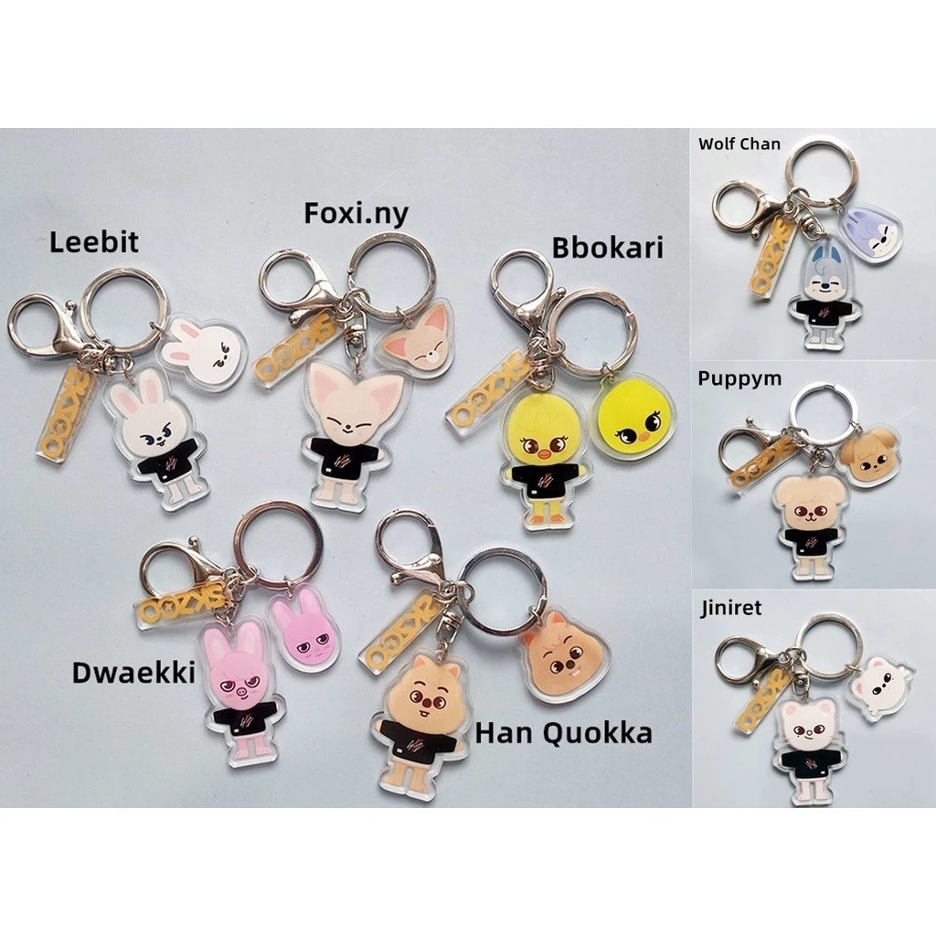 8Peças/Set KPOP Stray Kids Pelucia Kit Skzoo Leebit Hyunjin Boneca