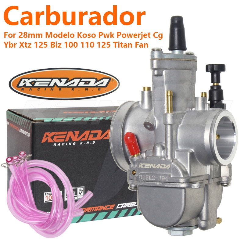 KENADA RACING Carburador 28mm Modelo Koso Pwk Powerjet Cg Ybr Xtz