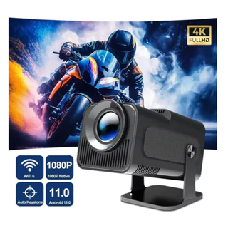 Projetor Portátil 4K Smart Android – Wi-Fi, Resolução HD 1280x720 e Função de Espelhamento em Oferta na Shopee