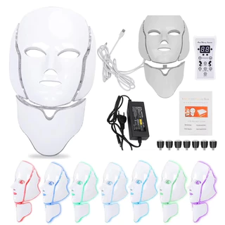 7 Cores Led Máscara Facial De Terapia De Luz Vermelha Para Fisioterapia Com Pescoço Bio Beleza Uso Doméstico Aquecimento