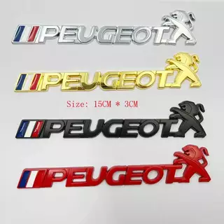 Tamanho : 15CM * 3CM 3D metal Peugeot Logotipo Emblema Decoração Do Carro Adesivo Porta Lateral Paralama ,-Malas Acessór