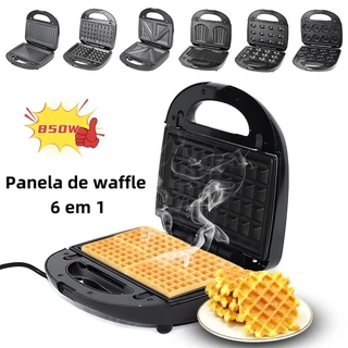 Sanduíche Portátil 6 Em 1 waffle donut Rápido Antiaderente 110v