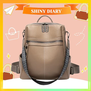 Bolsa de ombro feminina nova e versátil mochila de lazer de grande capacidade em couro macio