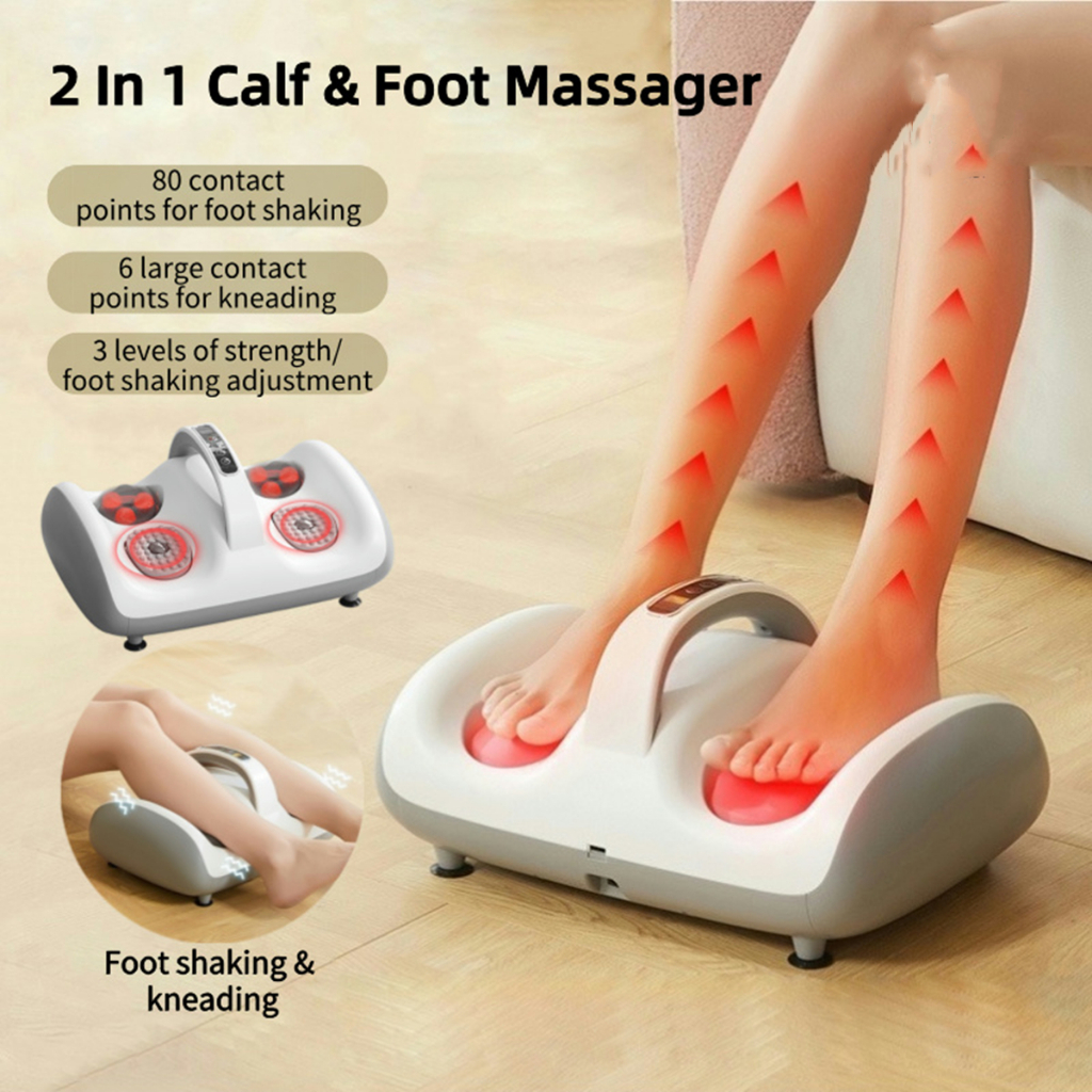 Massageador De Pés Com Vibração Elétrica Aquecida Panturrilha Massagem ...