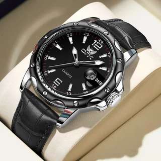 OLEVS relógio masculino relogio a prova d água luxo luminoso Preto original de aço quartzo 6026