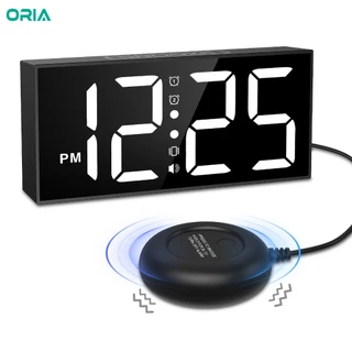 ORIA Vibração Despertador 7 Polegadas LED Grande Display Alto Com Vibrador Para Dormires Pesados E Comparelhados Auditiv