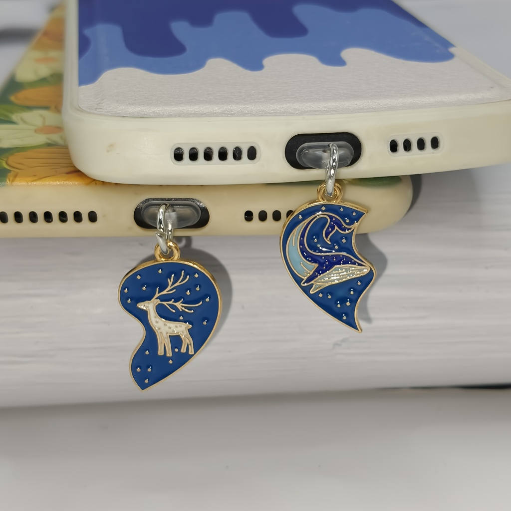 Decorações do telefone móvel Anti-poeira Plug DIY liga Phnom Penh baleia azul veado pequeno charme buraco do telefone mó